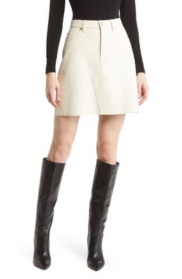 FRAME Le High & Tight Recycled Leather Blend Skirt in Bone