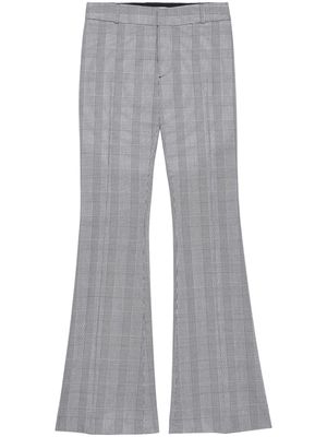 FRAME Le High Flare check-print trousers - Grey
