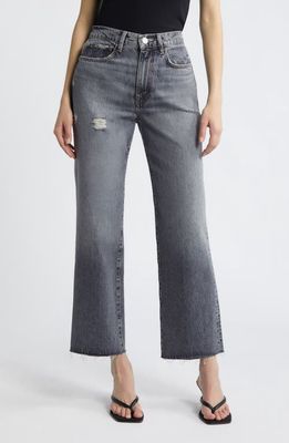 FRAME Le Jane Raw Hem High Waist Ankle Wide Leg Jeans in Zurich