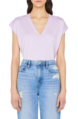 FRAME Le Mid Rise V-Neck Tee in Lilac