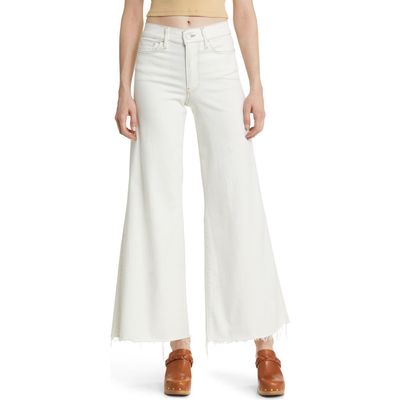 FRAME Le Palazzo Raw Hem Crop Wide Leg Jeans in Au Natural Clean at Nordstrom, Size 27