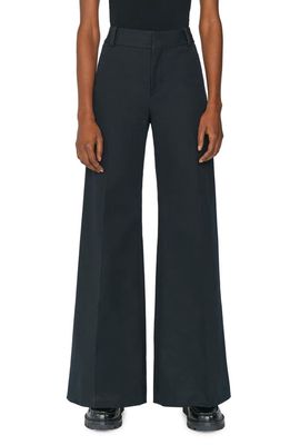 FRAME Le Palazzo Wide Leg Pants in Noir at Nordstrom, Size 2