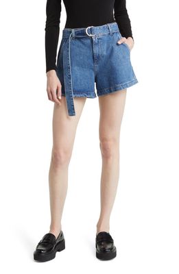 FRAME Le Trouser Belted Denim Shorts in Meadow