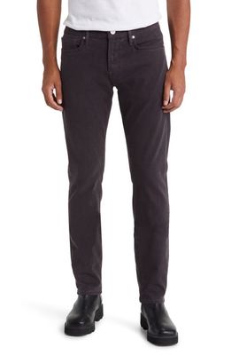 FRAME L'Homme Slim Fit Five-Pocket Twill Pants in Charcoal Grey