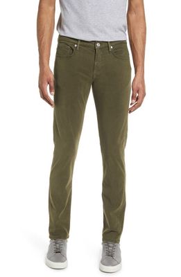 FRAME L'Homme Slim Fit Five-Pocket Twill Pants in Military Green