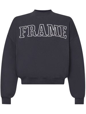 FRAME logo-embroidered drop-shoulder sweatshirt - Blue