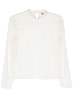 FRAME mock-neck lace blouse - Neutrals