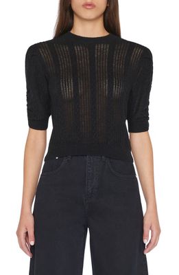 FRAME Noir Cashmere & Wool Short Sleeve Sweater