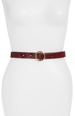 FRAME O-Buckle Small Leather Belt in Bordeaux