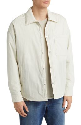 FRAME Padded Shirt Jacket in White Beige