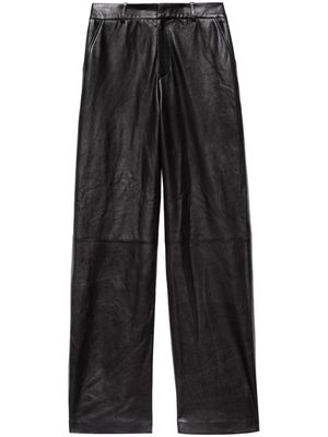 FRAME panelled leather high-waisted trousers - Black
