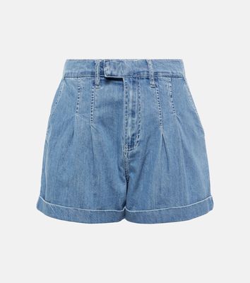Frame Pleated denim shorts