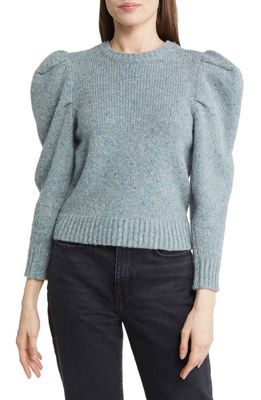 FRAME Pleated Sleeve Sweater in Chambray Blue