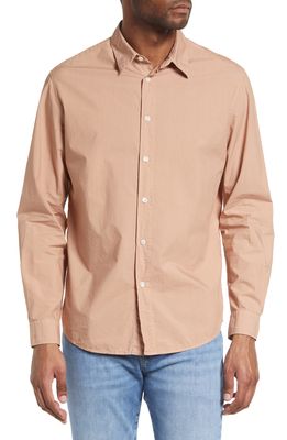 FRAME Poplin Button-Up Shirt in Powder Brick
