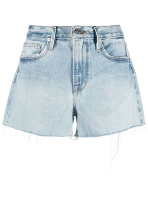 FRAME raw-edge denim shorts - Blue