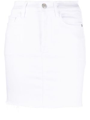 FRAME raw-hem denim miniskirt - White
