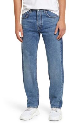 FRAME Reconstructed Straight Leg Jeans in Blue Washed