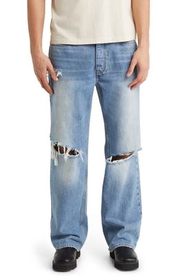FRAME Ripped Extra Wide Leg Jeans in Divine Rips