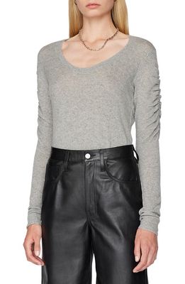 FRAME Scoop Neck Cashmere Sweater in Gris Heather