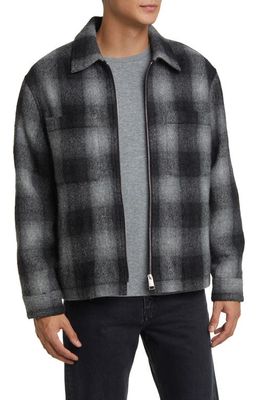 FRAME Shadow Check Wool Jacket in Grey
