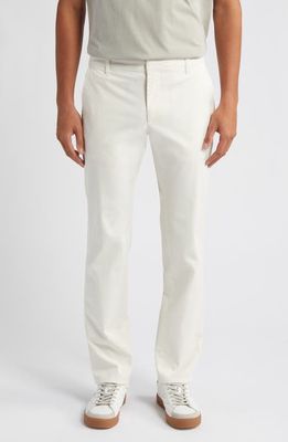 FRAME Slim Fit Stretch Cotton Chinos in White Canvas