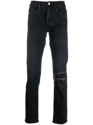 FRAME straight-leg distressed jeans - Black