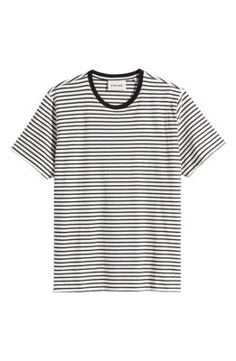 FRAME Stripe Crewneck T-Shirt in Blanc/Noir