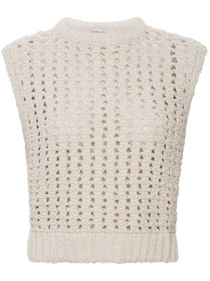 FRAME tape-yarn cotton sweater vest - Neutrals