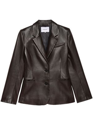 FRAME The Femme leather blazer - Brown
