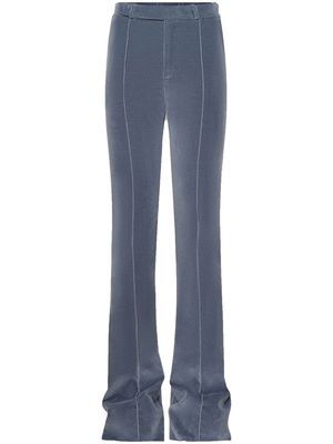FRAME The Slim Stacked velvet trousers - Blue