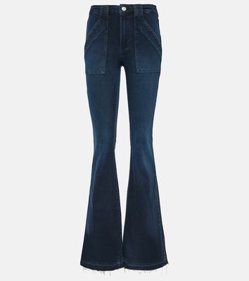 Frame Trapunto high-rise flared jeans