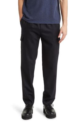 FRAME Travel Wool Blend Flannel Cargo Pants in Navy
