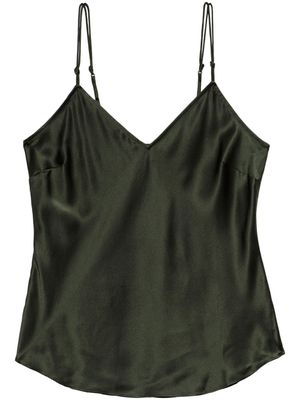FRAME V-neck silk top - Green
