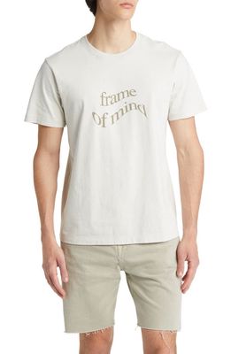 FRAME Waved Logo Graphic T-Shirt in Ecru