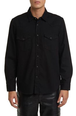 FRAME Western Denim Button-Up Shirt in Black