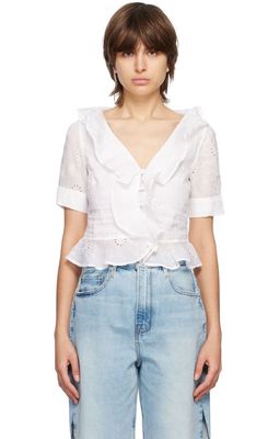 FRAME White Broderie Anglaise Blouse