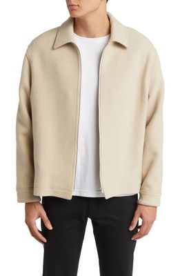 FRAME Wool Blend Flannel Jacket in Warm Khaki