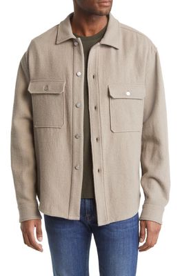 FRAME Woven Wool Blend Shirt Jacket in Dove Grey