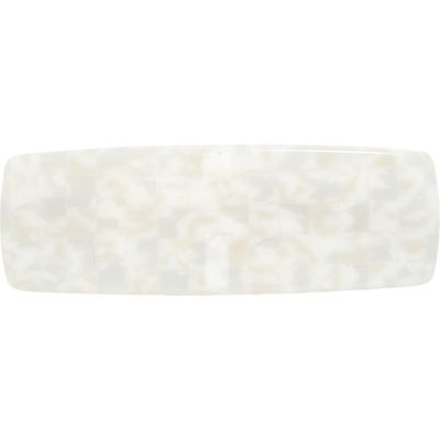 france luxe Vivienne Marbled Rectangle Barrette in Coconut Milk 