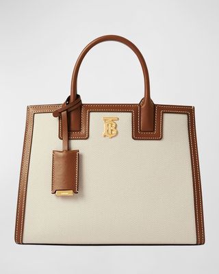 Frances Canvas and Leather Top-Handle Bag
