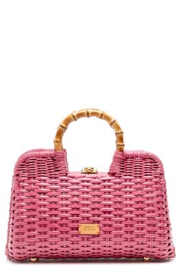 Frances Valentine Buzzy Wicker Basket Bag in Pink