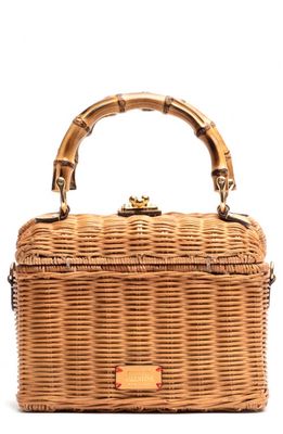 Frances Valentine Hannah Lunchbox Basket Top Handle Bag in Toast