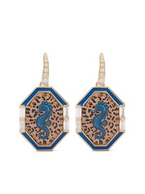 Francesca Villa 18kt yellow gold Beach Time diamond earrings - Blue