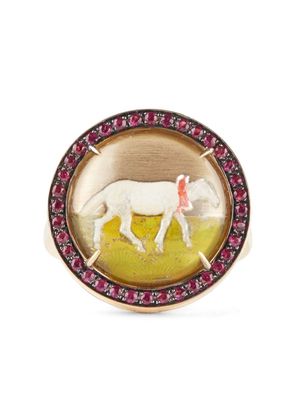 Francesca Villa 18kt yellow gold To The Pasture ruby ring - YG