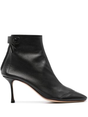 Francesco Russo 80mm leather ankle boots - Black