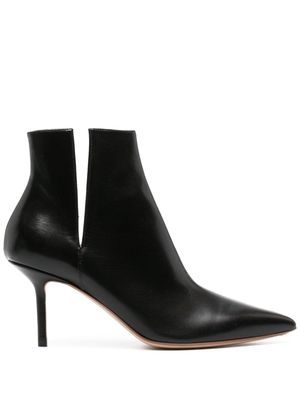 Francesco Russo 80mm pointed-toe leather ankle boots - Black