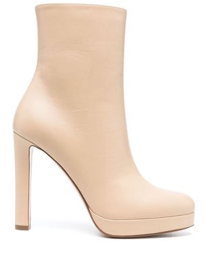 Francesco Russo leather ankle boots - Neutrals