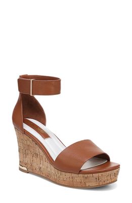 Franco Sarto Clemens Ankle Strap Platform Wedge Sandal in Cognac
