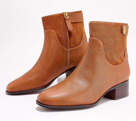 Franco Sarto Leather Ankle Boots - Jessica