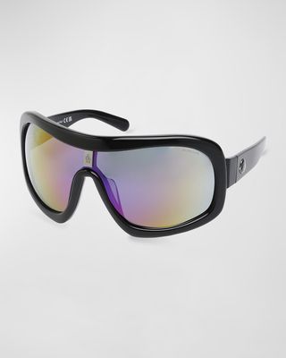 Franconia Black Acetate Shield Sunglasses